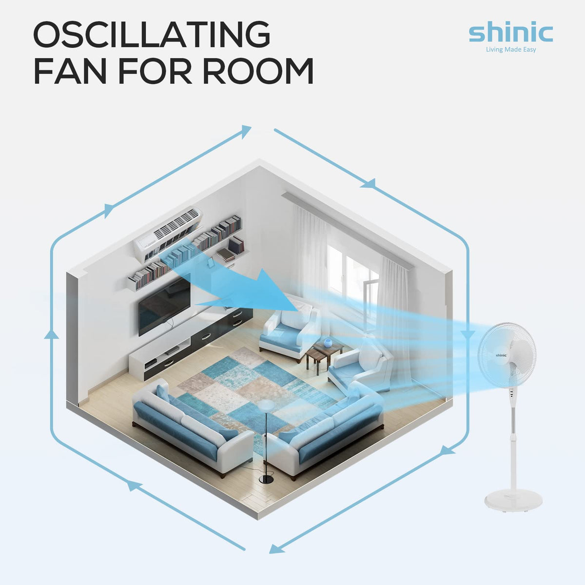16'' Oscillating Pedestal Fan with Remote L492465