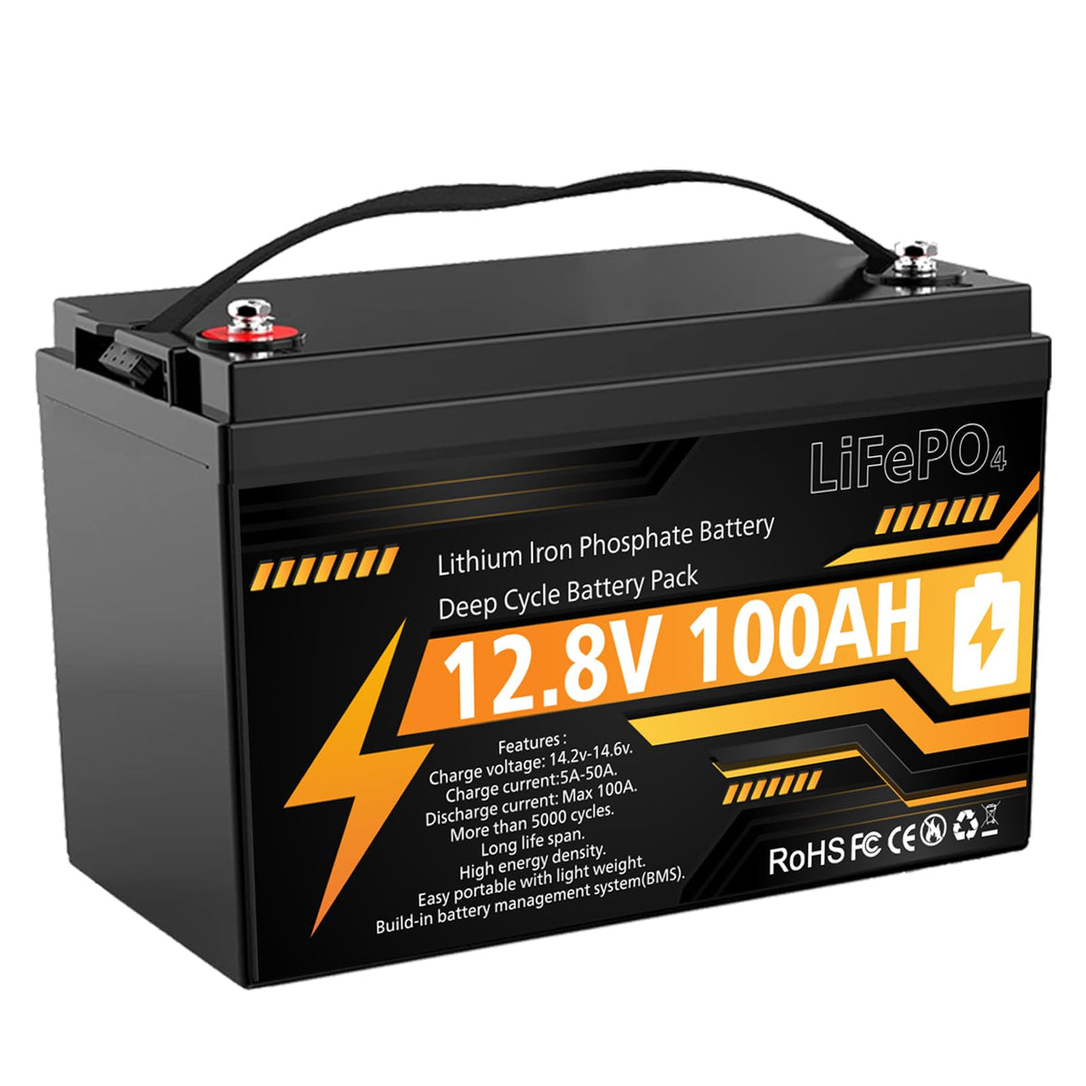 12V 100Ah LiFePO4 Deep Cycle Battery J5525