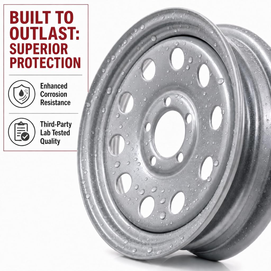 15 Inch 5 Lug Silver Trailer Wheel F586511