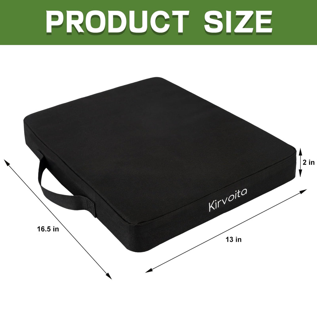 Black 2 Pack Waterproof Oxford Stadium Seat Cushions D55716