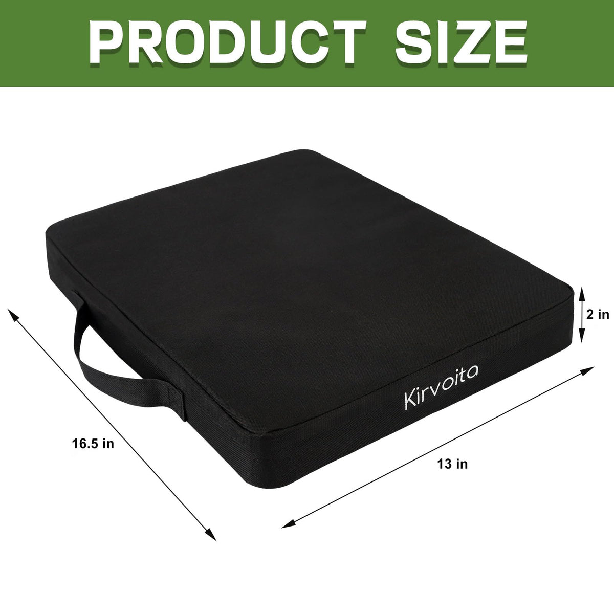 Black 2 Pack Waterproof Oxford Stadium Seat Cushions D55716