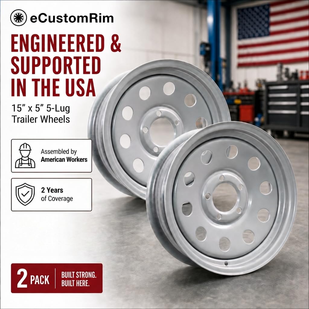15 Inch 5 Lug Silver Trailer Wheel F586511