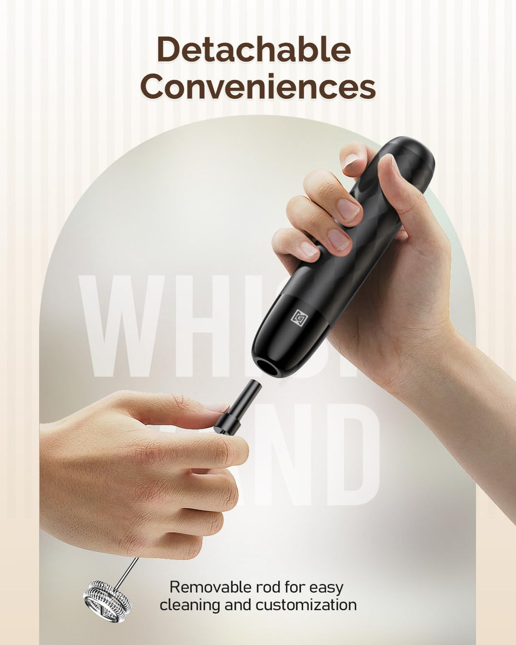 Rechargeable Milk Frother with Detachable Wand G3591