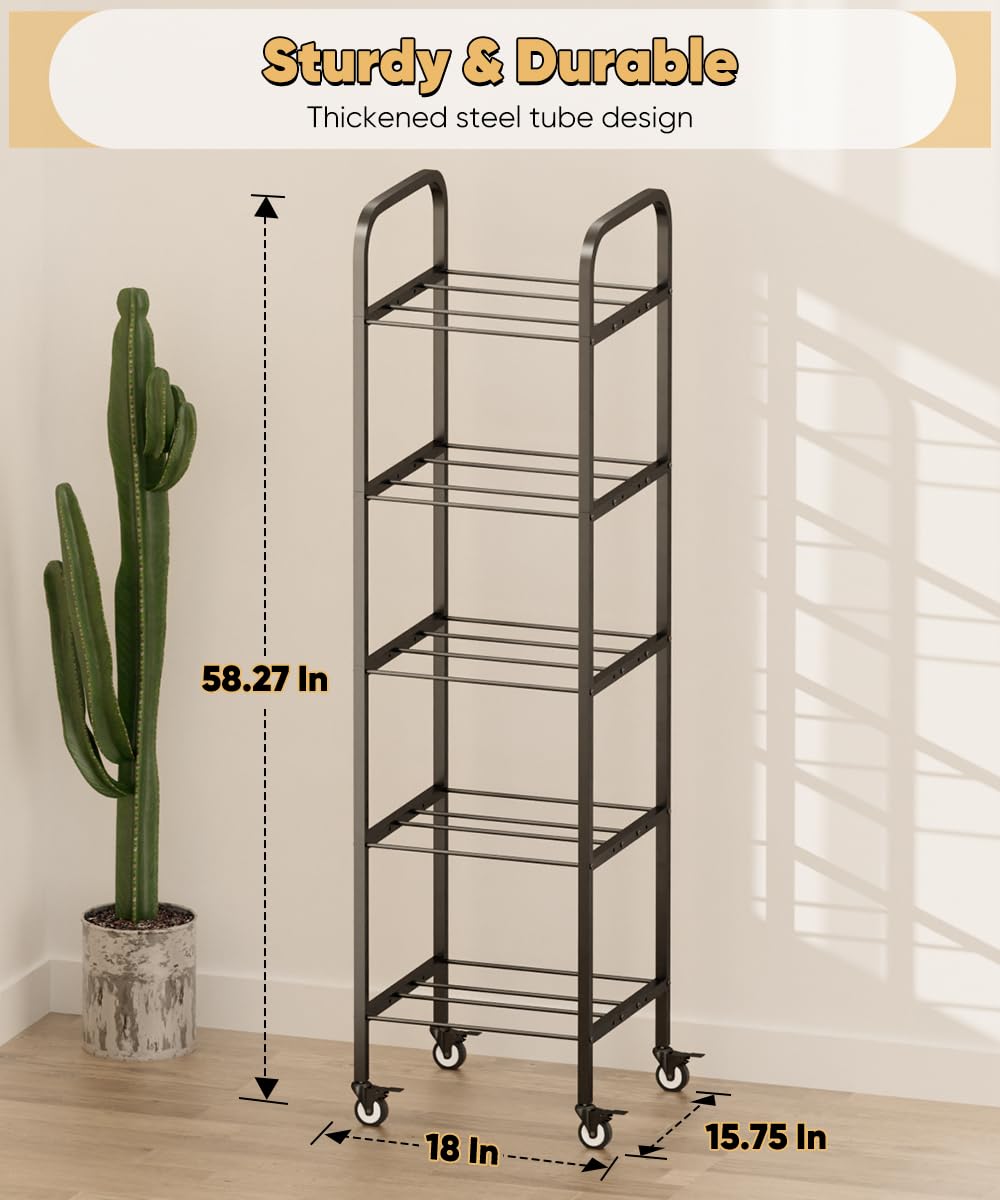 5-Tier 3D Printer Filament Storage Rack with Wheels H6000