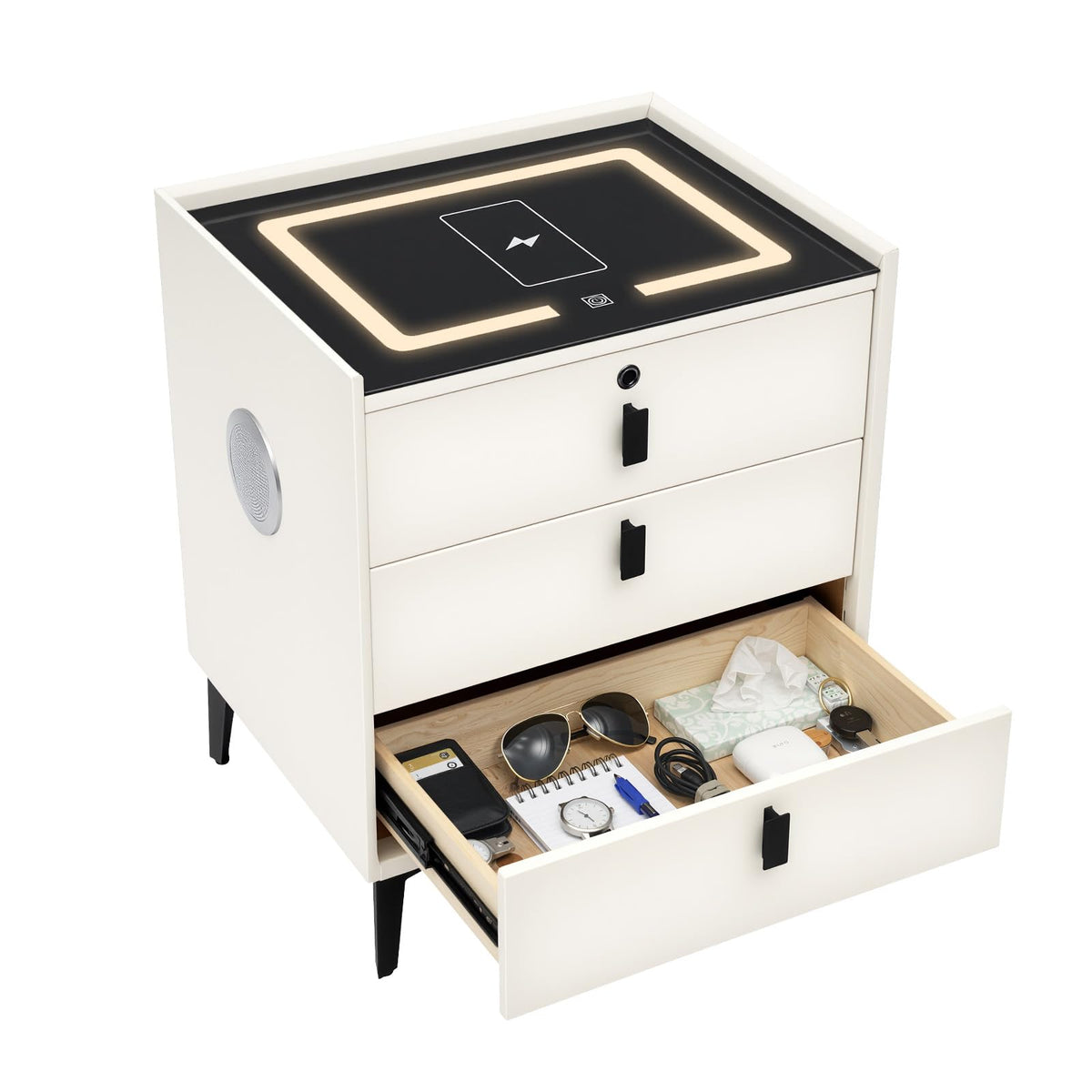 3 Drawer Nightstand with Charging Station O71402