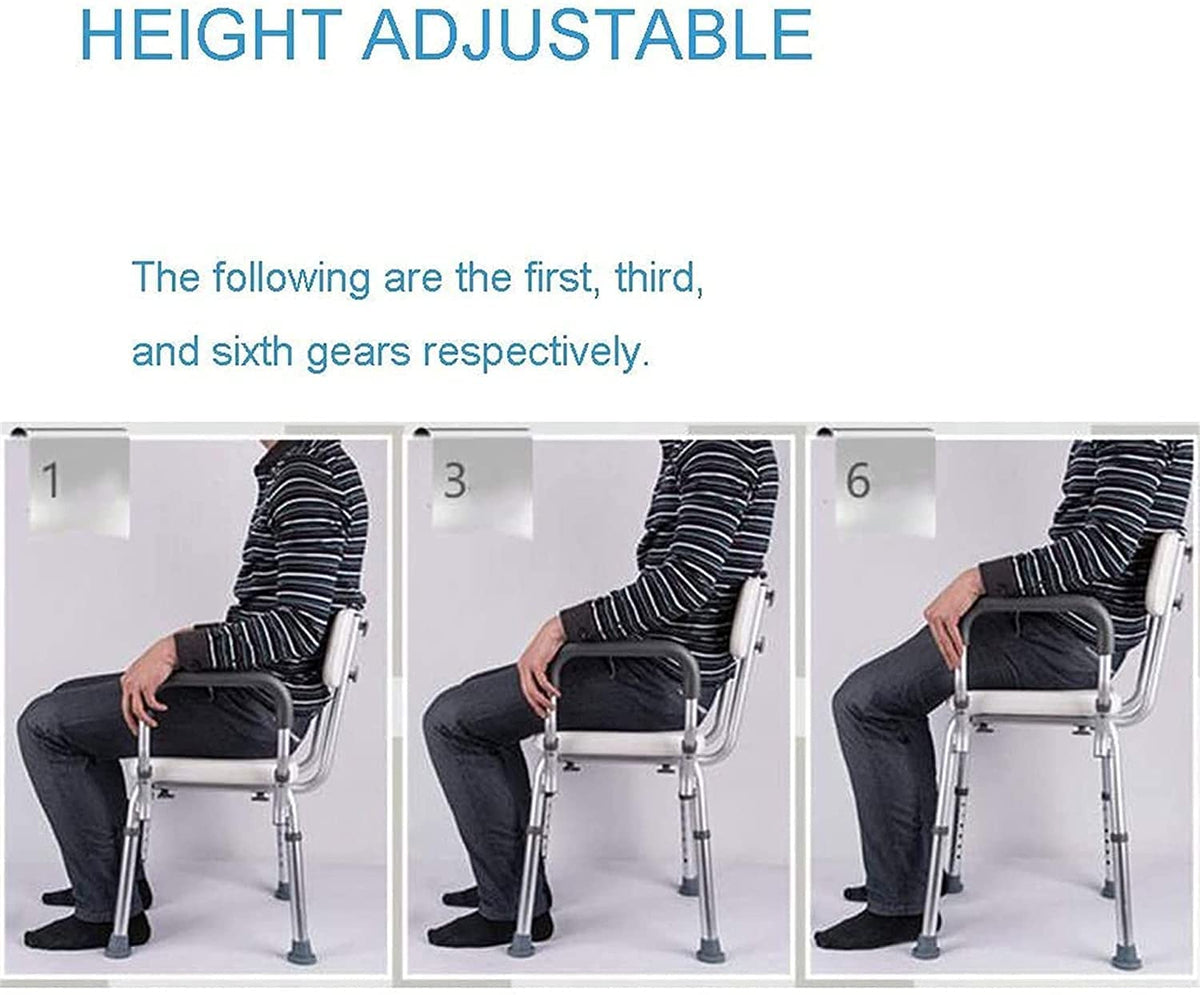Transfer Bench with Arms and Back Adjustable Height F564