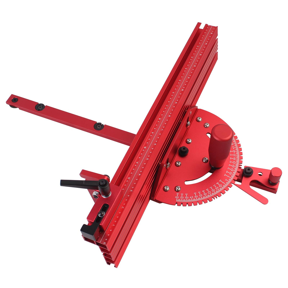 Aluminum Precision Miter Gauge with T-Track Fence and Flip Stop K3468