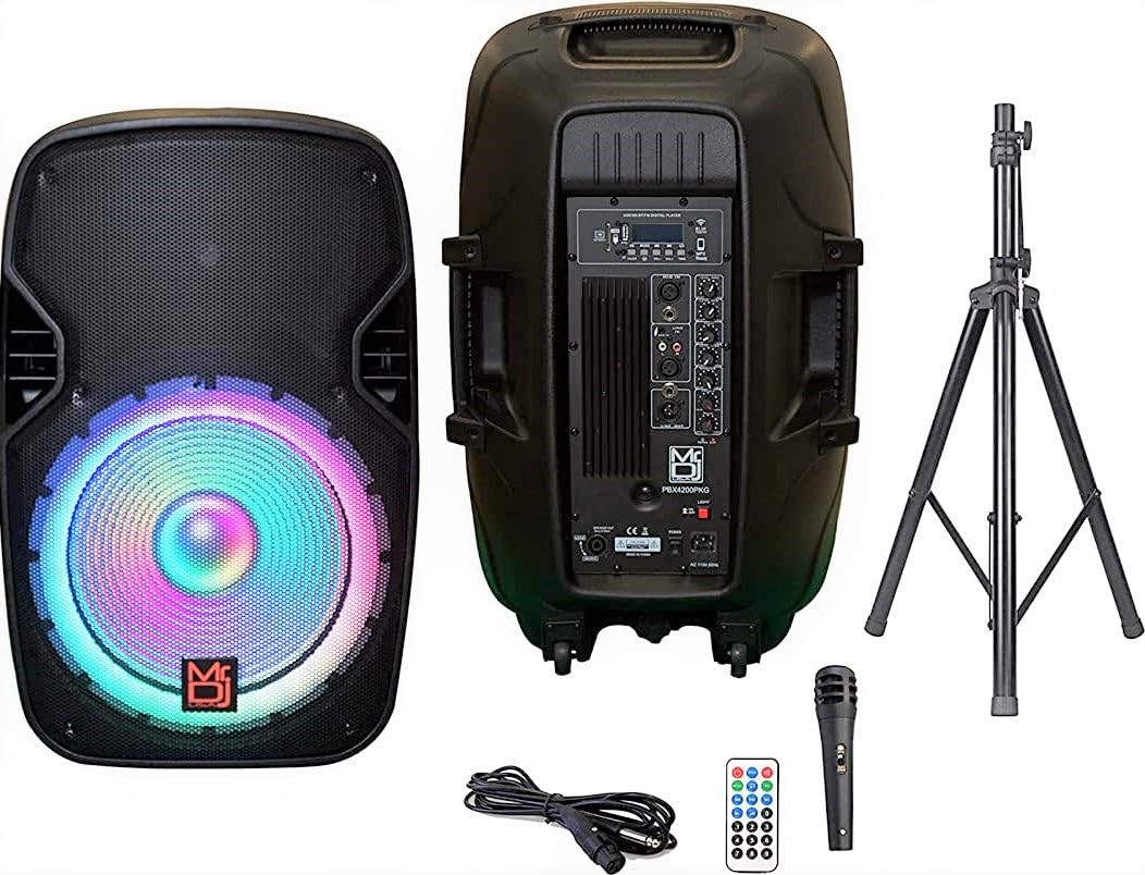 15" Powered Portable PA Speaker System Combo Set B6556