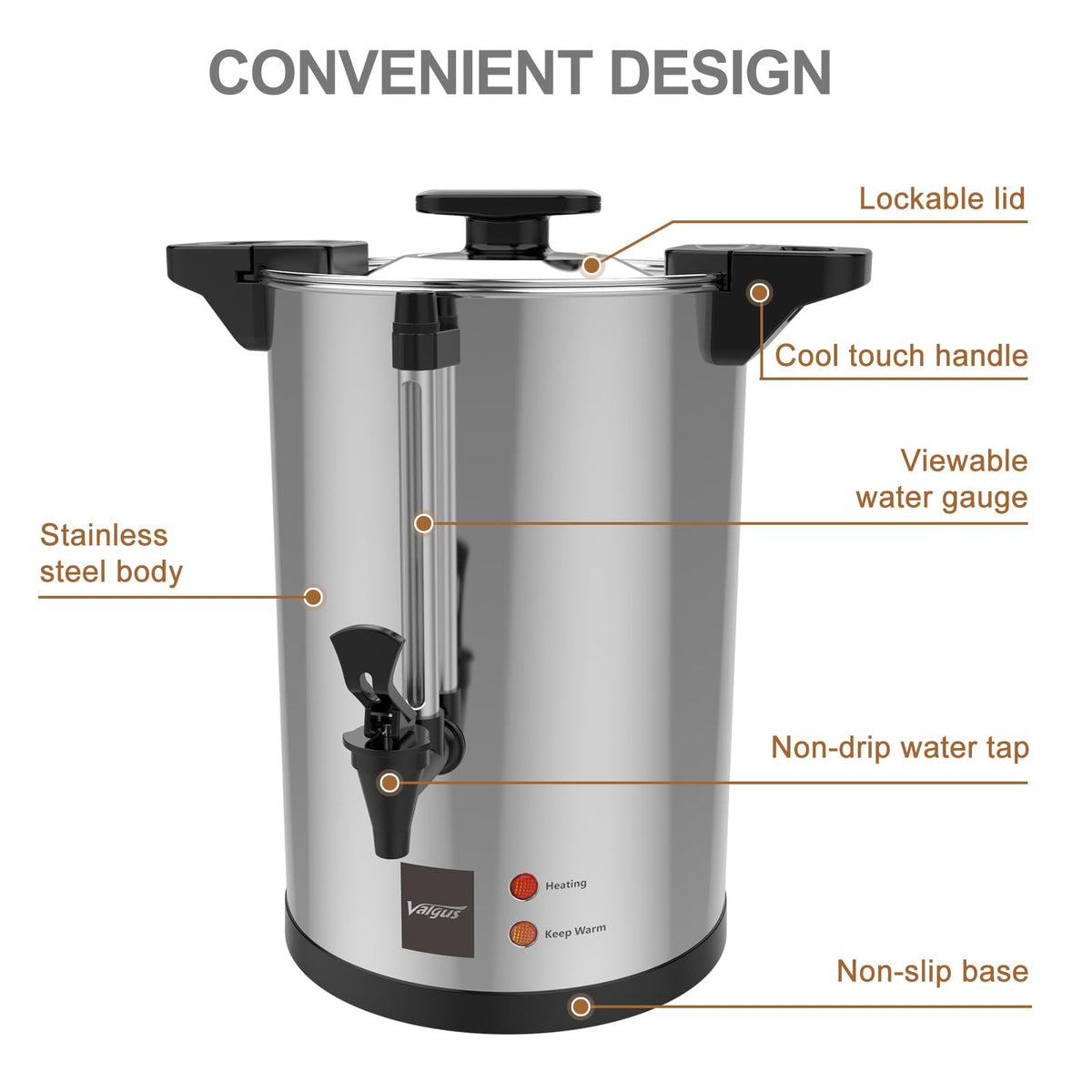 32-Cup Stainless Steel Electric Coffee Urn F77496