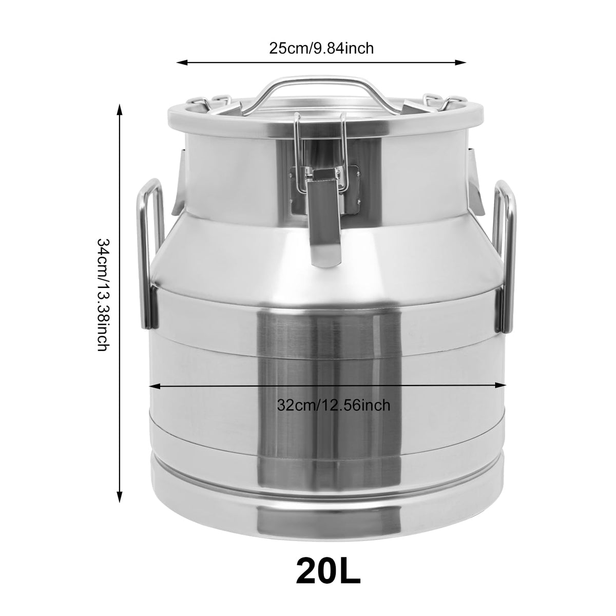 Stainless Steel Milk Can with Faucet, 20L Silicone Sealed Lid B671853