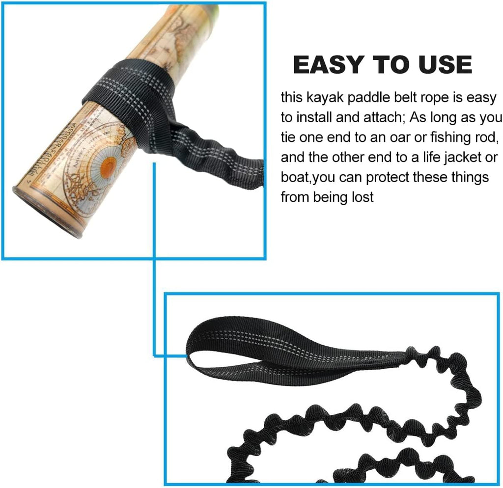 2 Pack Stretchable Paddle Leash with Carabiner P1411