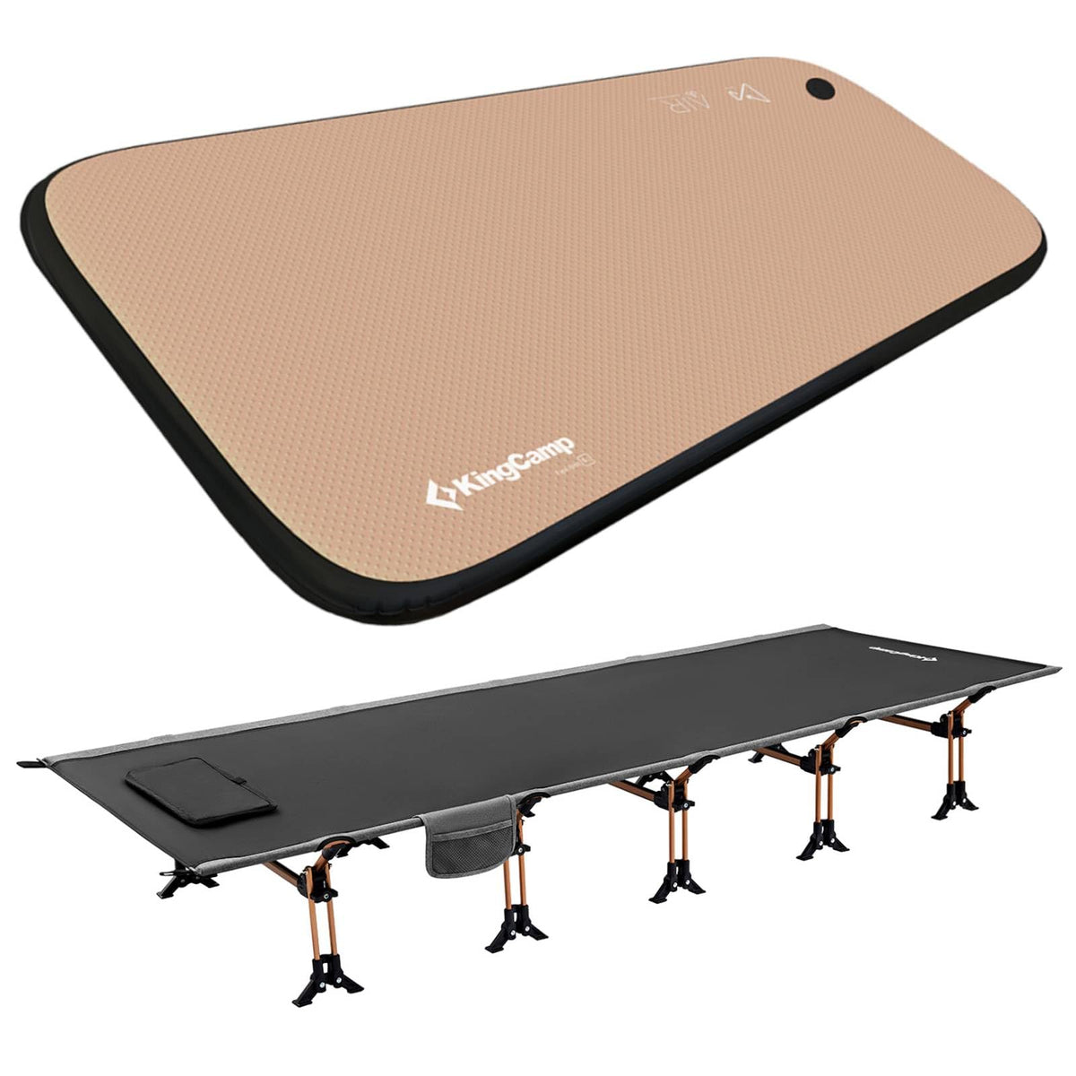 Portable Camping Cot & Single-Size Inflatable Sleeping Pad O743