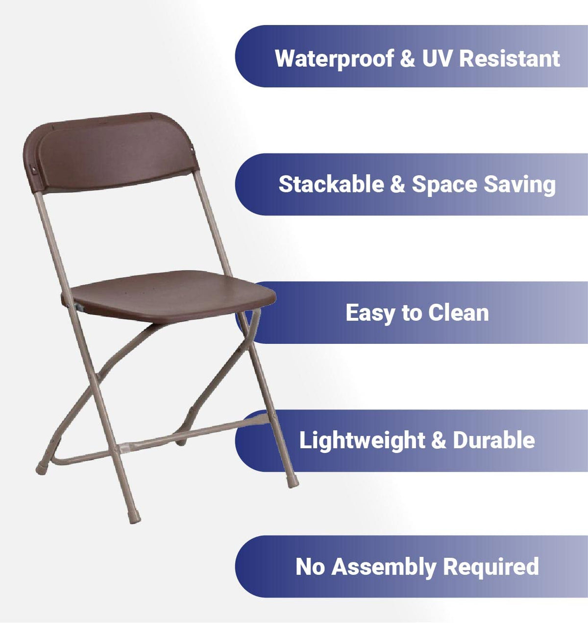 Brown 10pk Stackable Folding Chairs M268