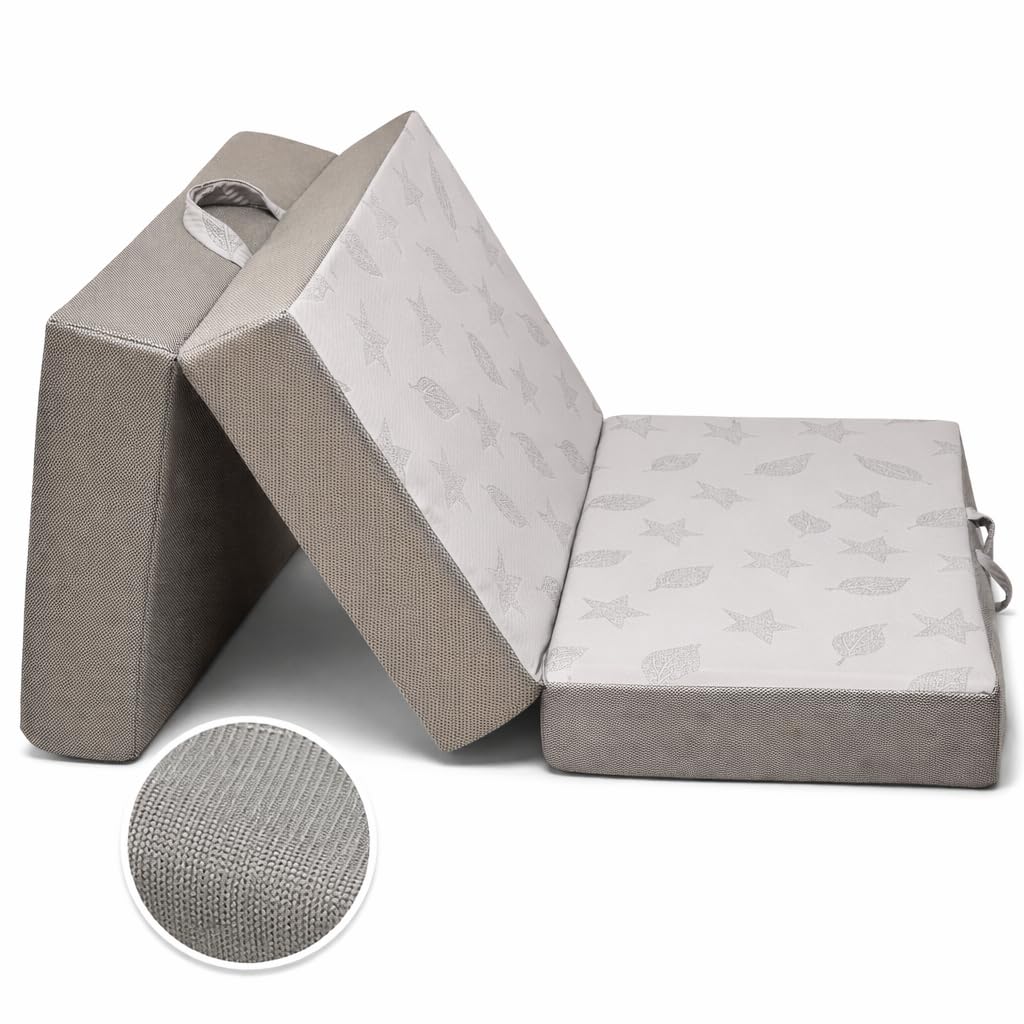 Twin 6-Inch Foam Tri Fold Floor Mattress with 2 Washable Covers J730988