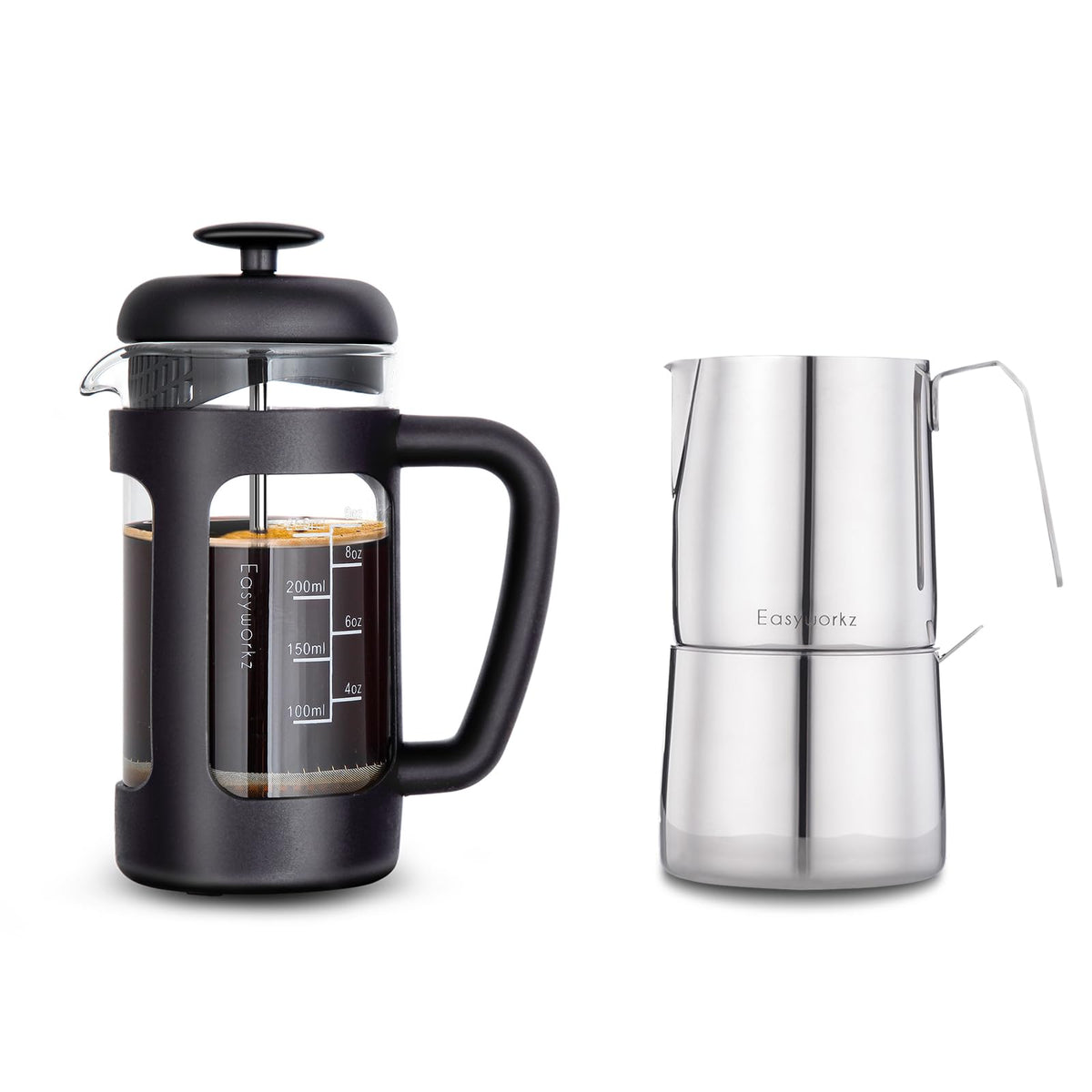 12 oz Stainless Steel French Press and Creamer Sugar Bowl Set S4398