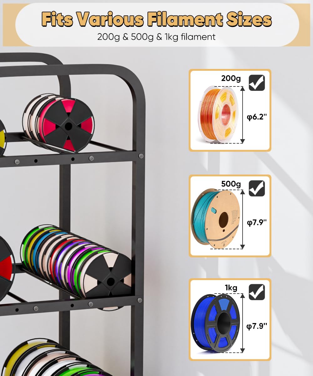 5-Tier 3D Printer Filament Storage Rack with Wheels H6000