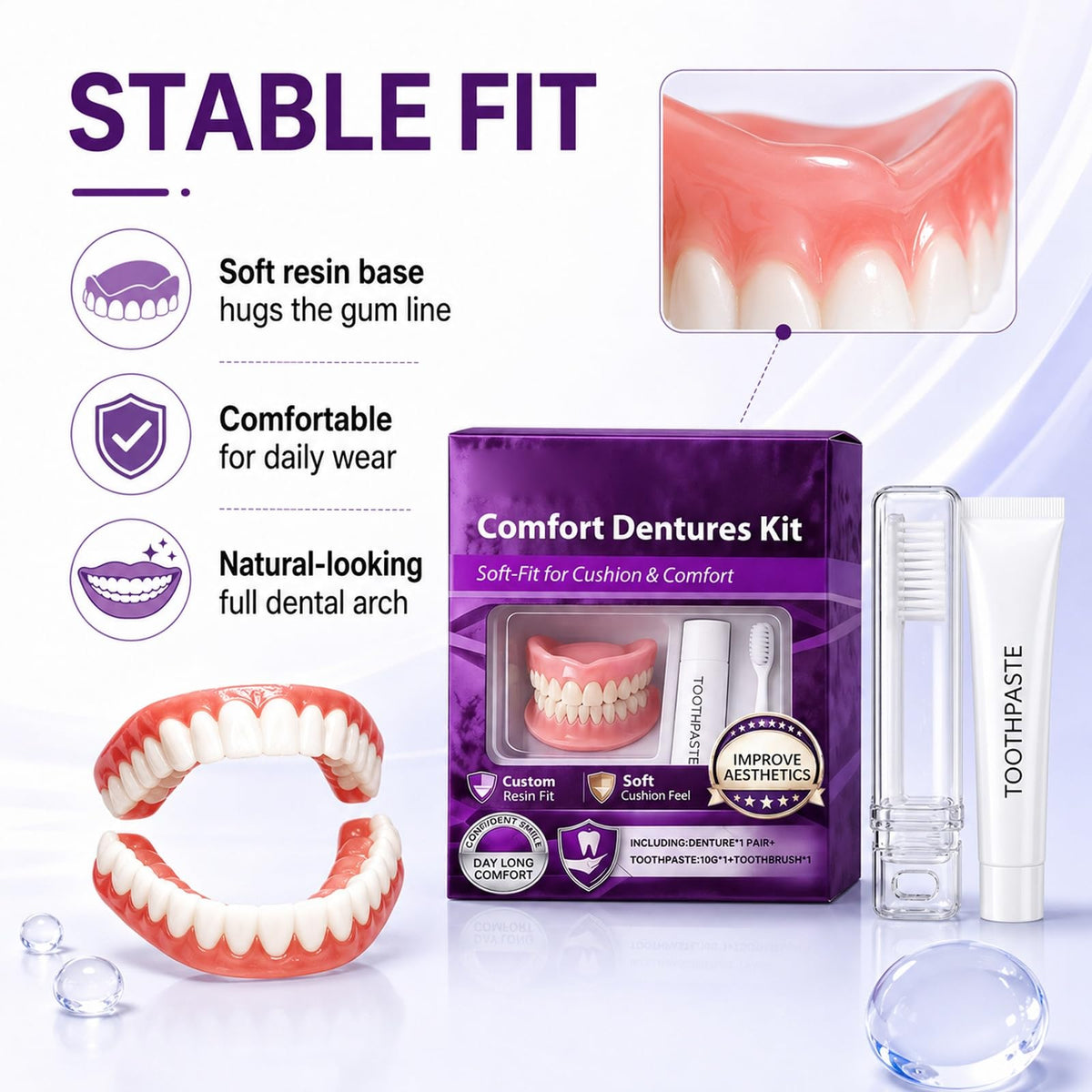 Silicone Dentures Upper & Lower Set I476