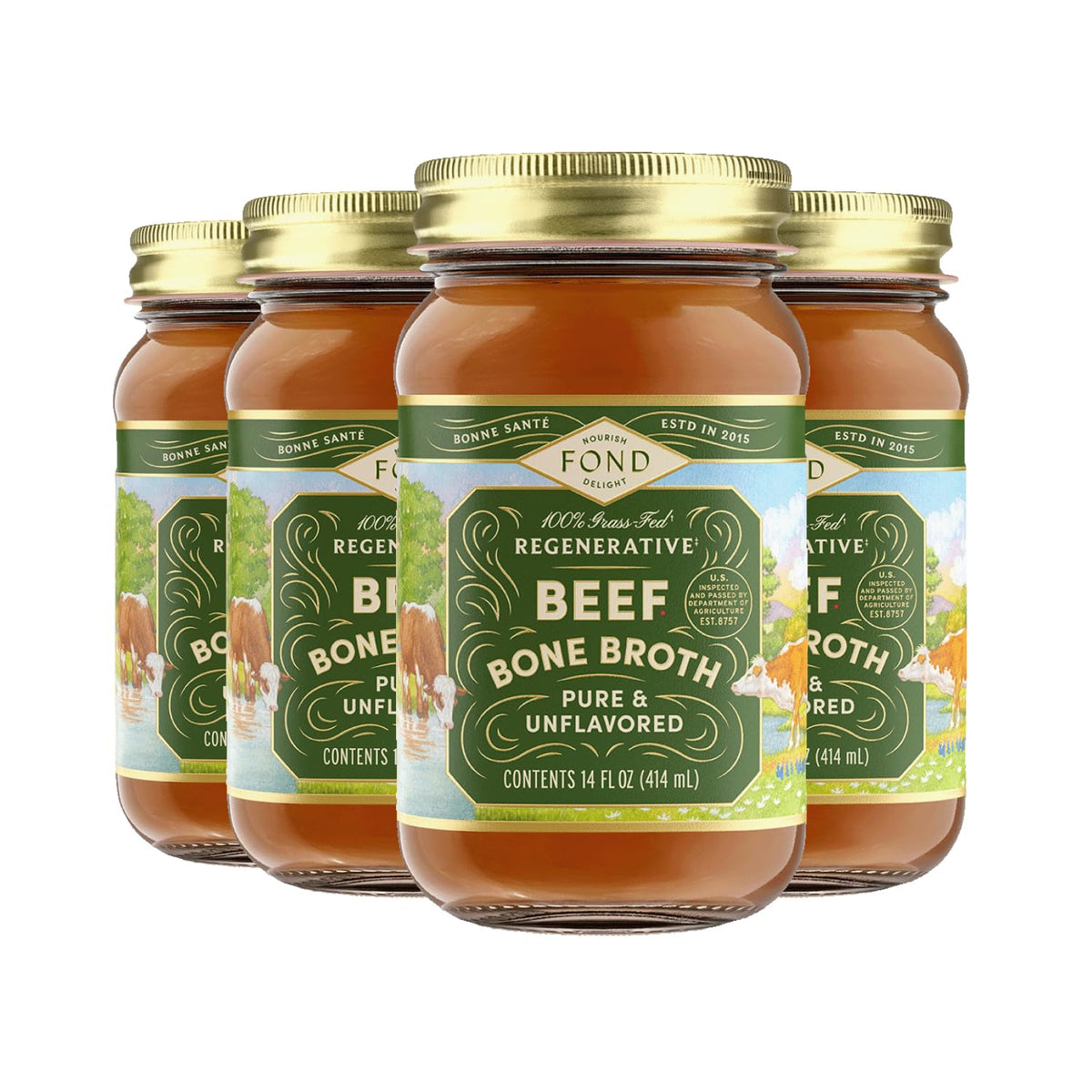 100% Grass-Fed Beef Bone Broth 4-Pack U963