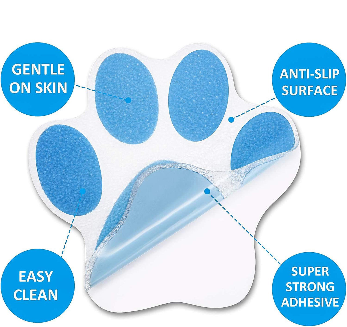 12 Pcs Non-Slip Bathtub Stickers Blue C3234