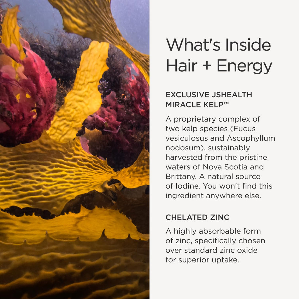 Hair Growth Vitamins with Kelp Iodine and Zinc 30 Capsules J1105