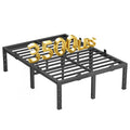 16 Inch King Size Black Metal Platform Bed Frame K2174