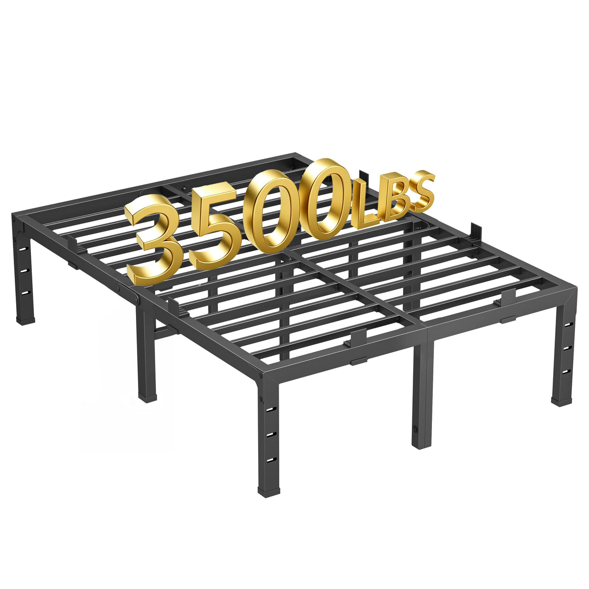 16 Inch King Size Black Metal Platform Bed Frame K2174