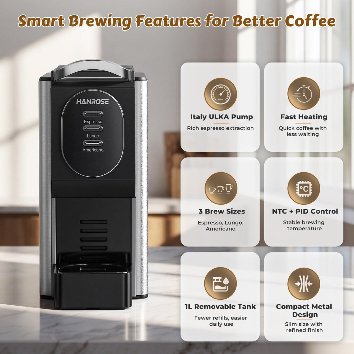 Stainless Steel 20 Bar Espresso Machine I29448