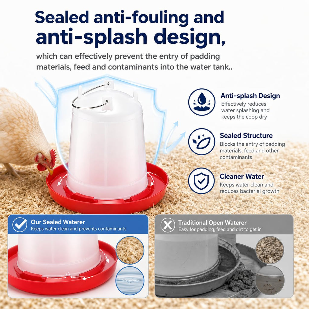 2 Pack 2 Gallon Poultry Waterer J738