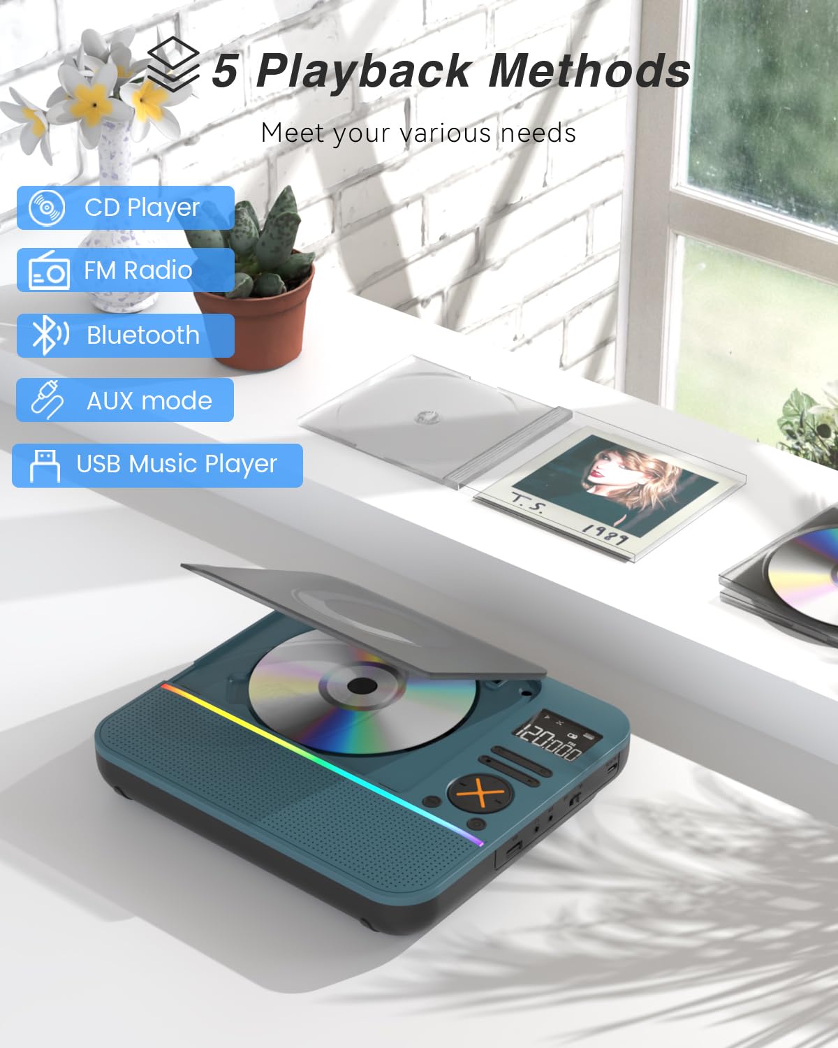 Portable CD Player with Bluetooth X72395