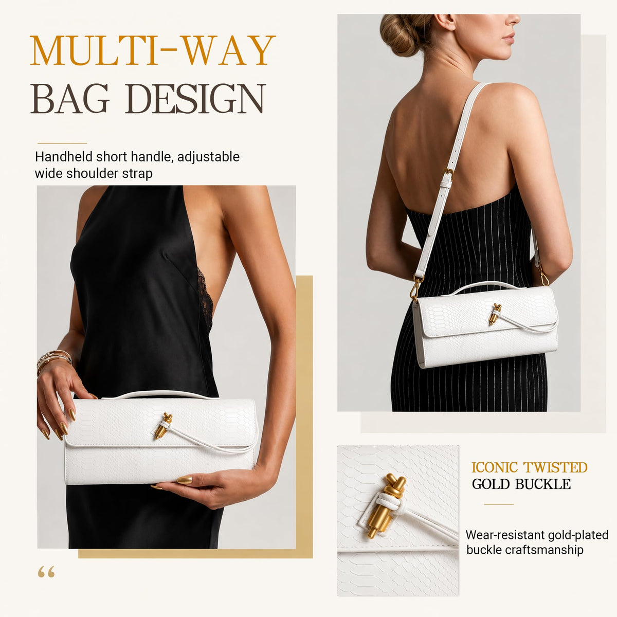 Woven Snake Print Crossbody Shoulder Bag N1508