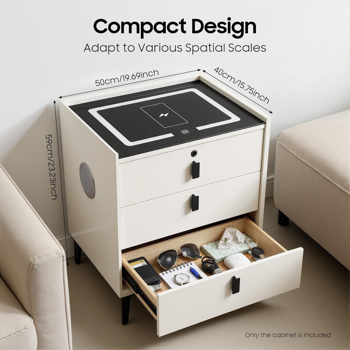 3 Drawer Nightstand with Charging Station O71402