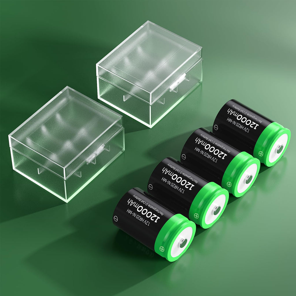 Rechargeable D Batteries, 12000mAh Ni-MH 1.2V 4-Pack V105204