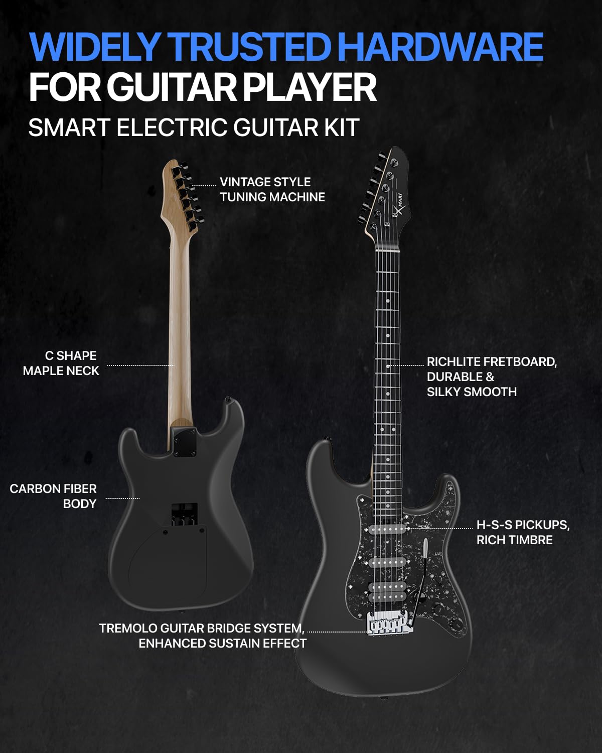 39" Smart Electric Guitar with Built-in 4 Effects D1507