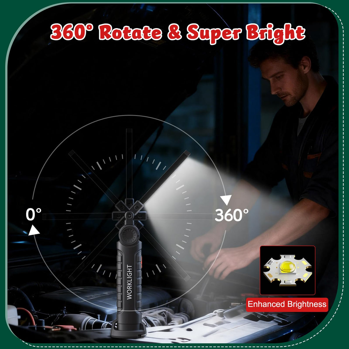 4 Pack Rechargeable Magnetic LED Work Light K7916