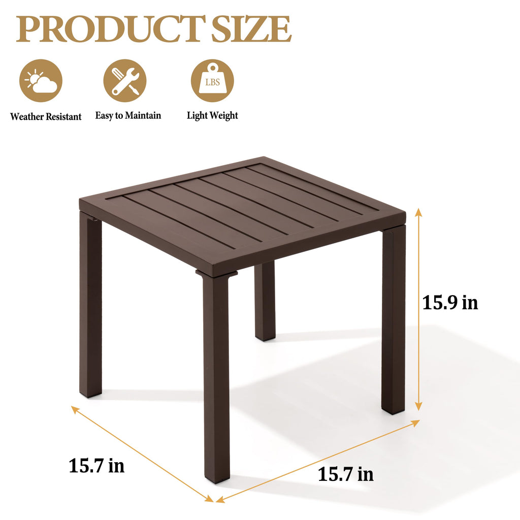 Aluminum Outdoor Side Table Set of 2 R824
