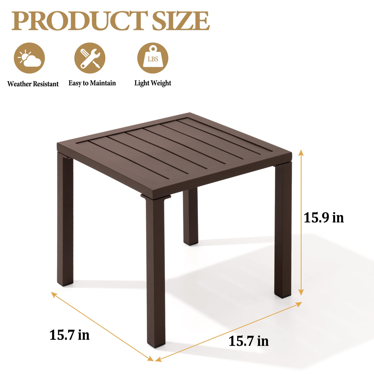 Aluminum Outdoor Side Table Set of 2 R824