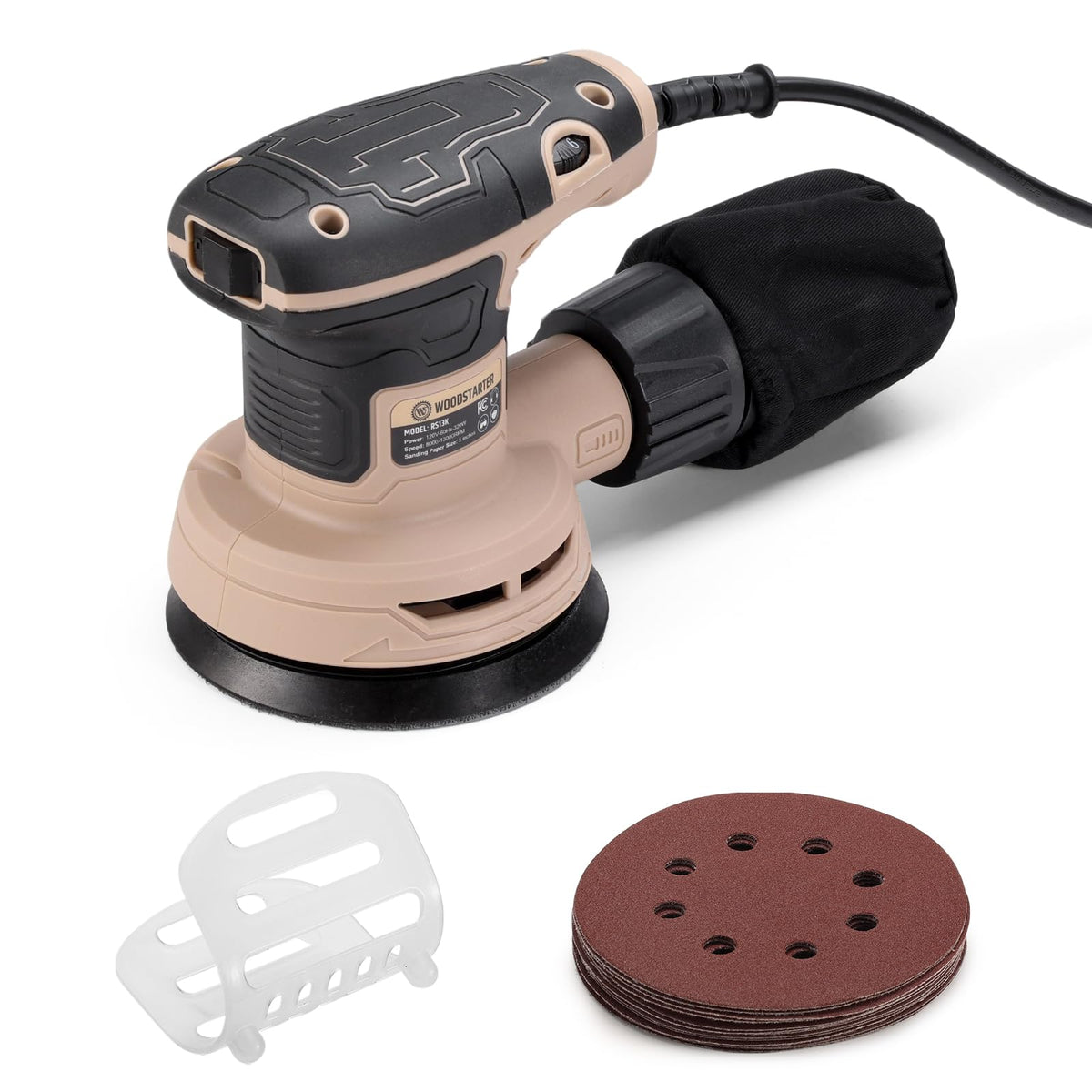 5-Inch Variable Speed Random Orbital Sander with Dust Bag Q449