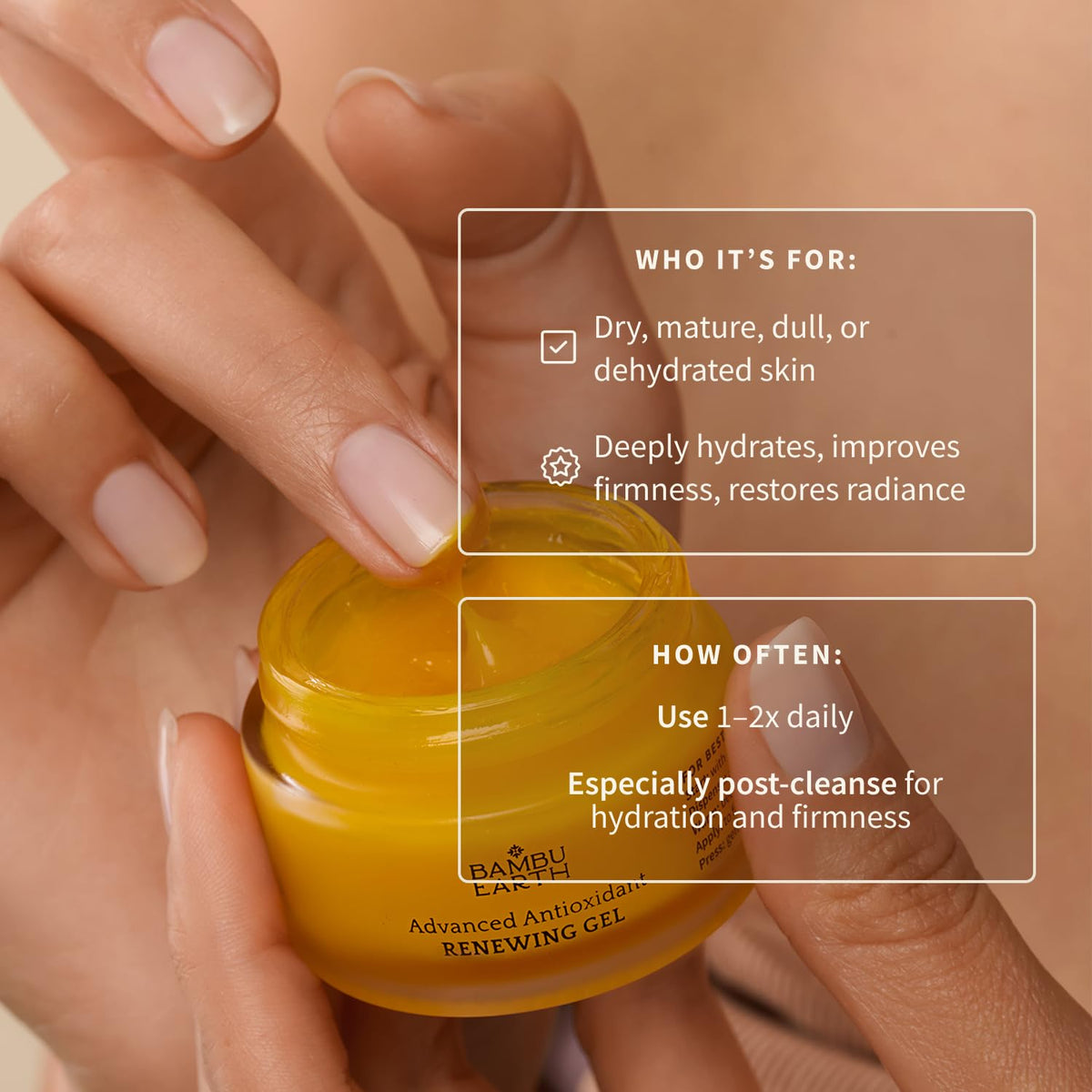 Antioxidant Renewing Gel Face Moisturizer with Bakuchiol Vitamin C Ester & Prickly Pear 1 oz M559283