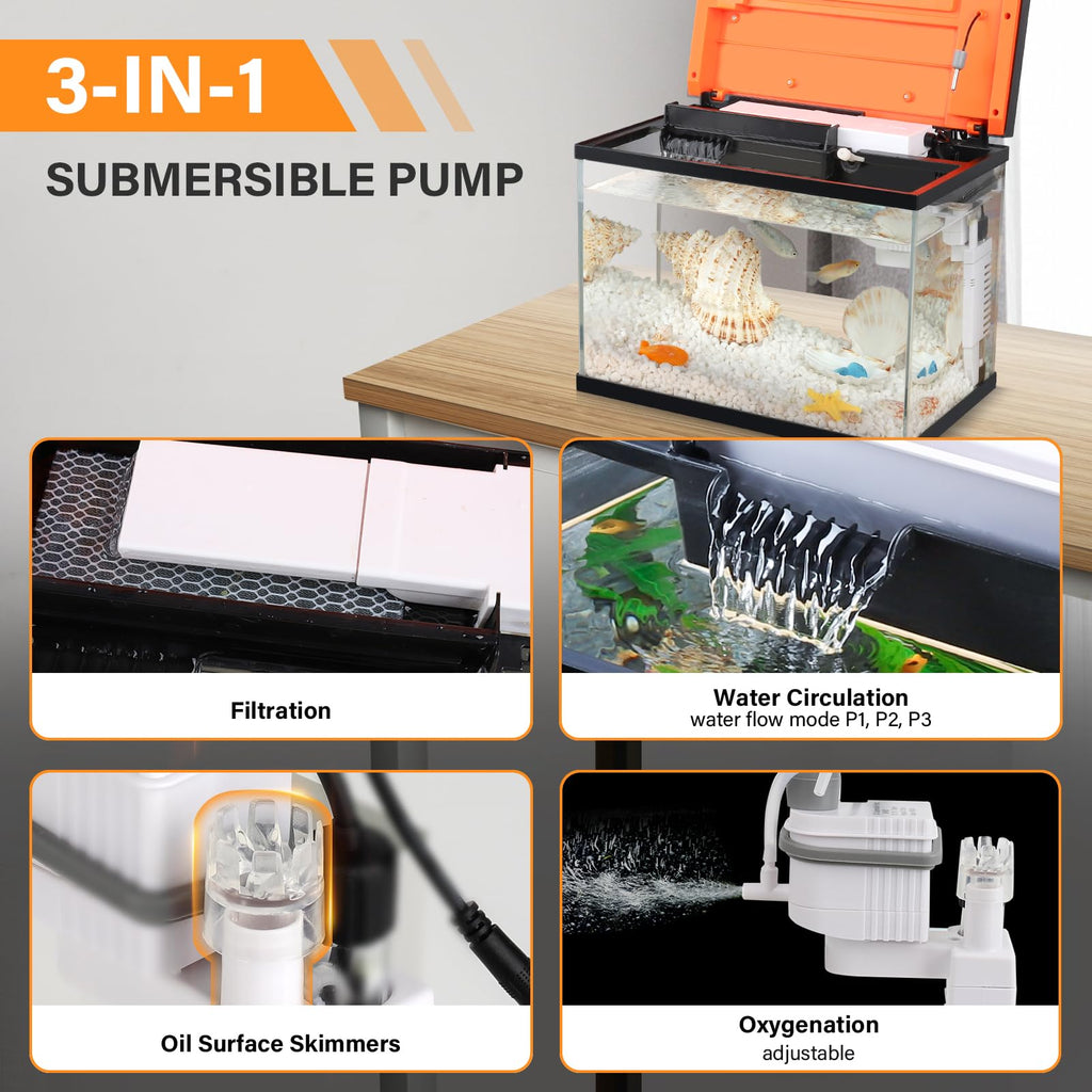 10 Gallon Glass Aquarium Starter Kit with Light Heater Pump Filter B73291