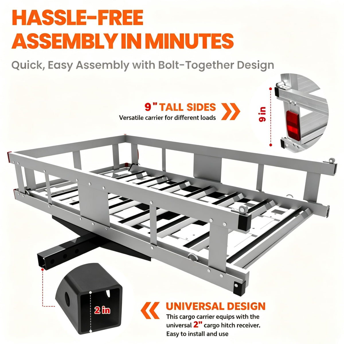 Aluminum Hitch Cargo Carrier with Ramp B5218