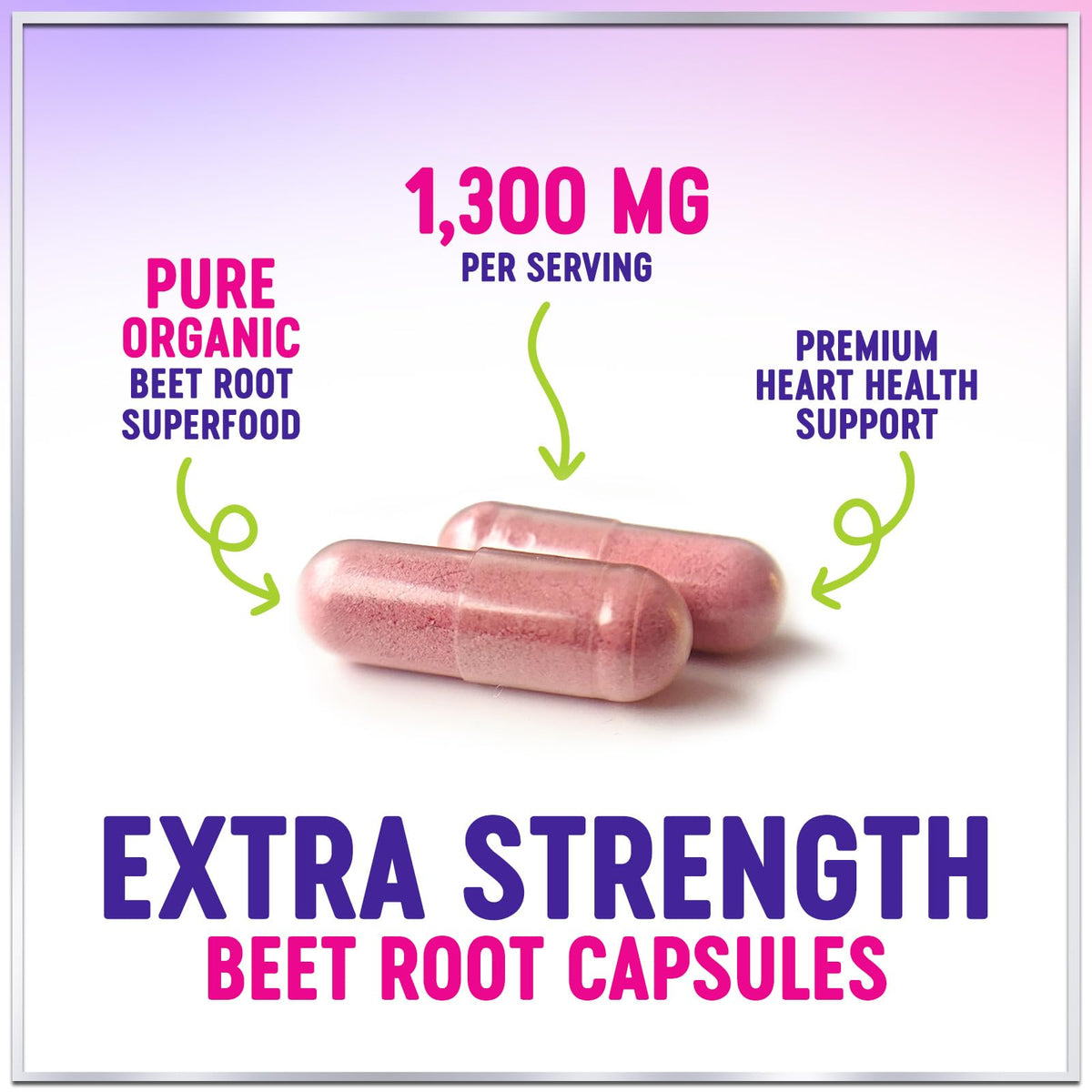 Organic Beet Root Capsules 1300mg 60 Capsules F723