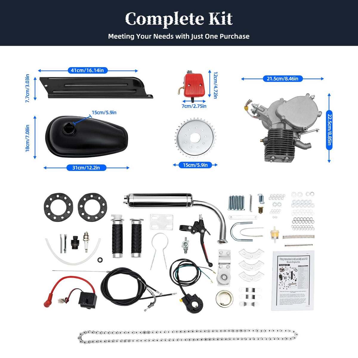 2-Stroke 100CC Bicycle Engine Kit K798609