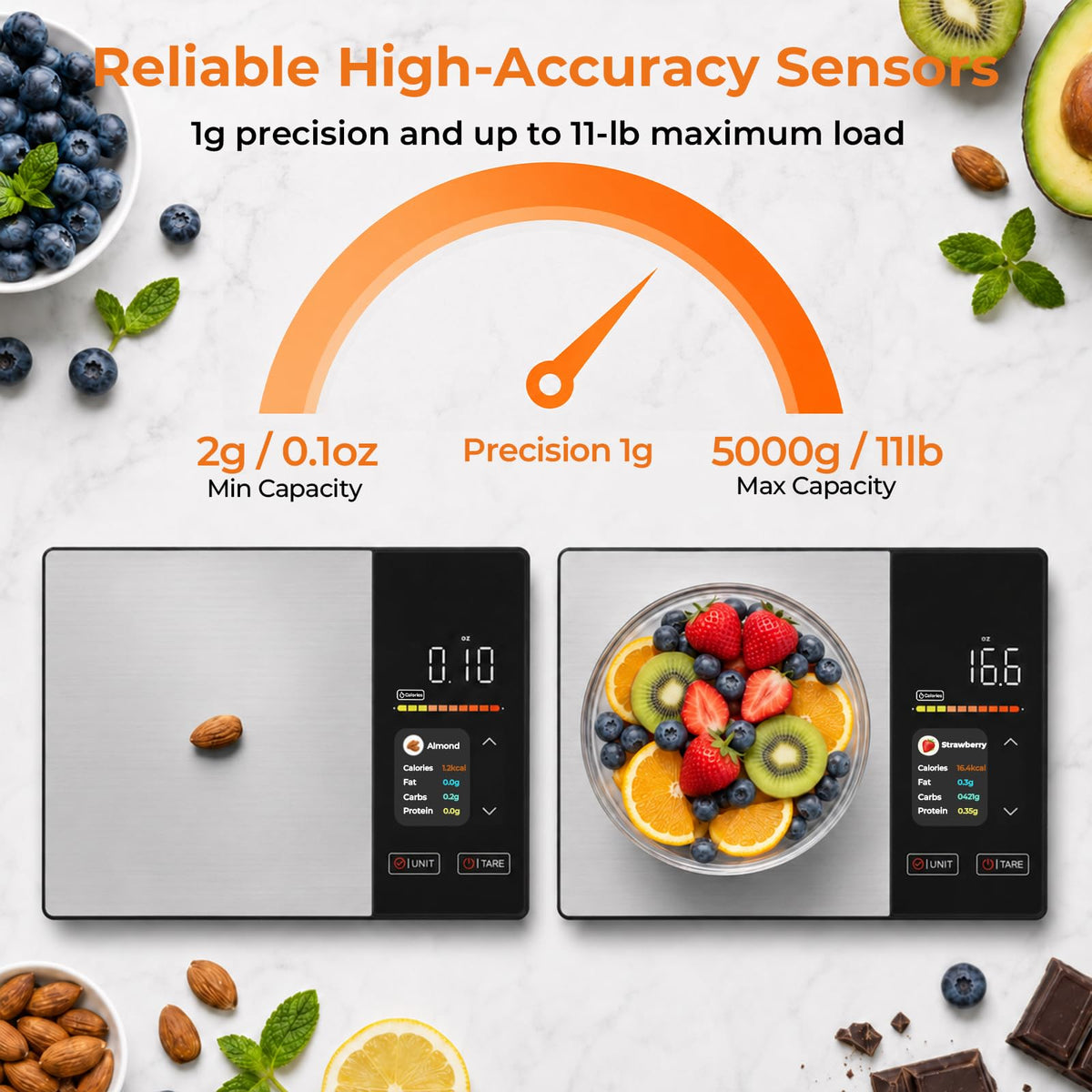 11lb Stainless Steel Digital Kitchen Scale X479976