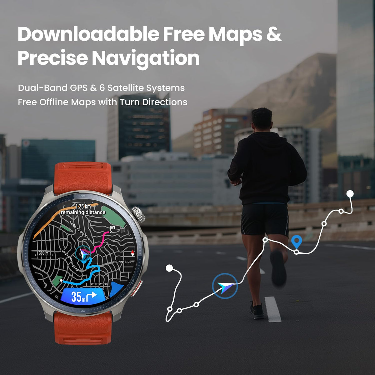 Smart Watch 1.5" AMOLED Sapphire Glass T319