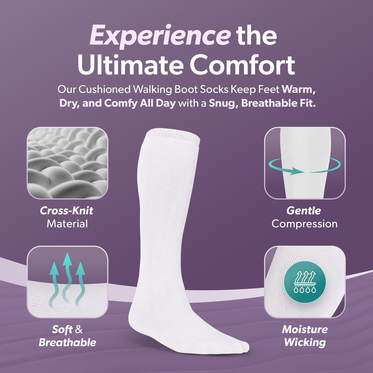 1 Pair White Tube Sock Liners E390423