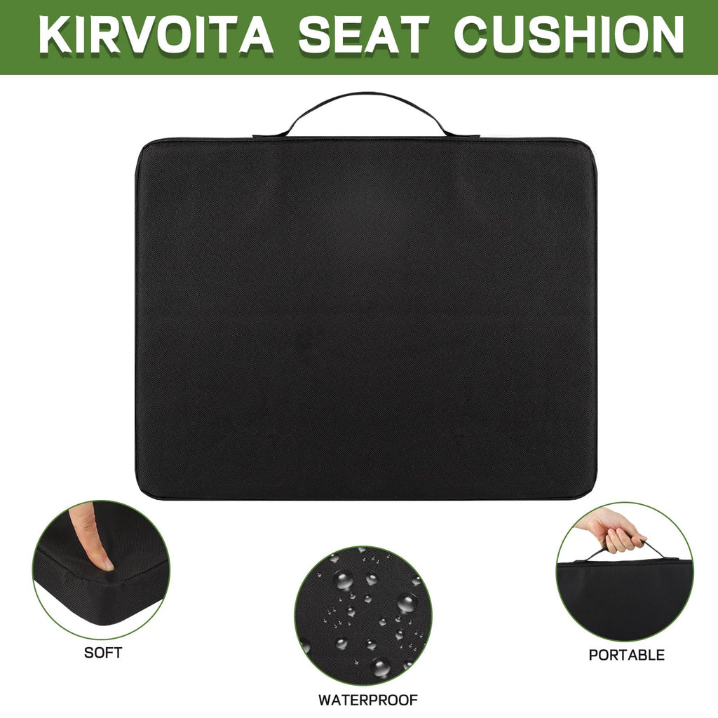 Black 2 Pack Waterproof Oxford Stadium Seat Cushions D55716