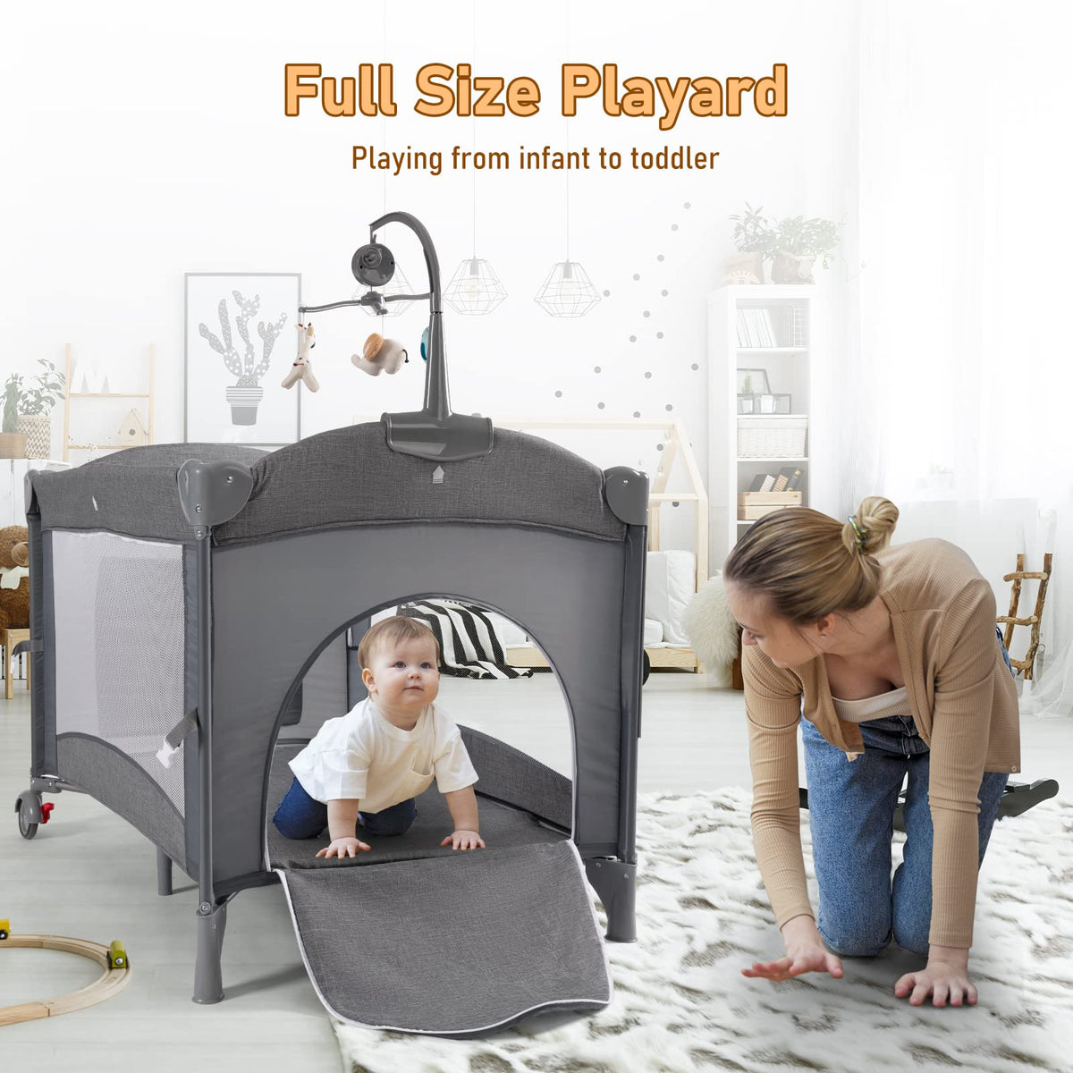 5-in-1 Baby Bassinet Bedside Sleeper Playard L86194