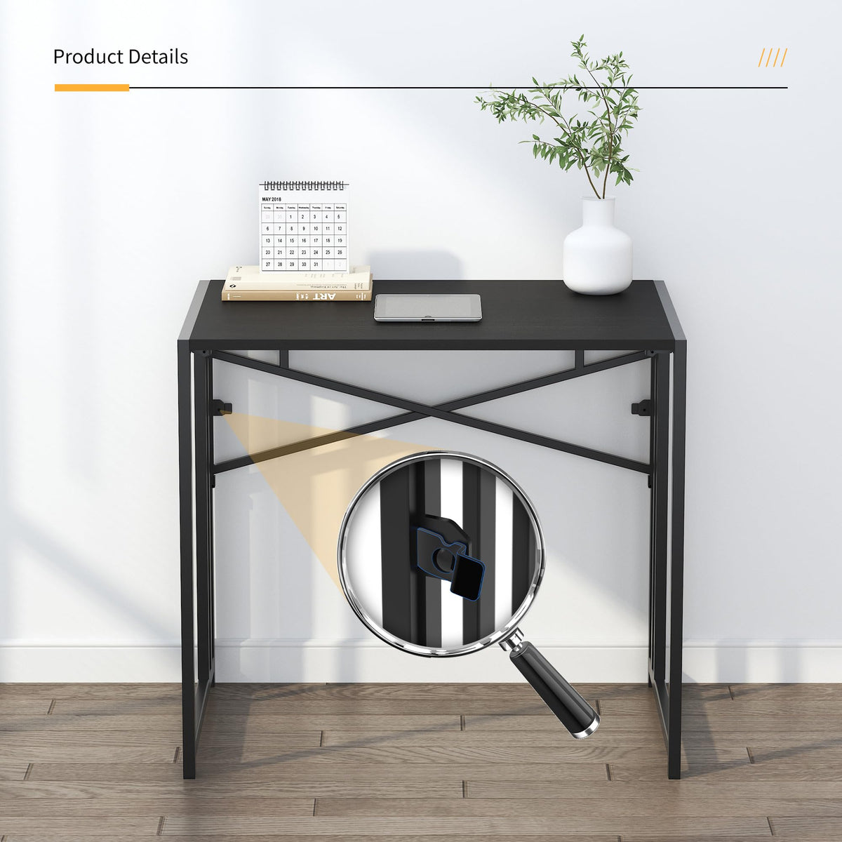 Folding Computer Desk 32 inch Black V707