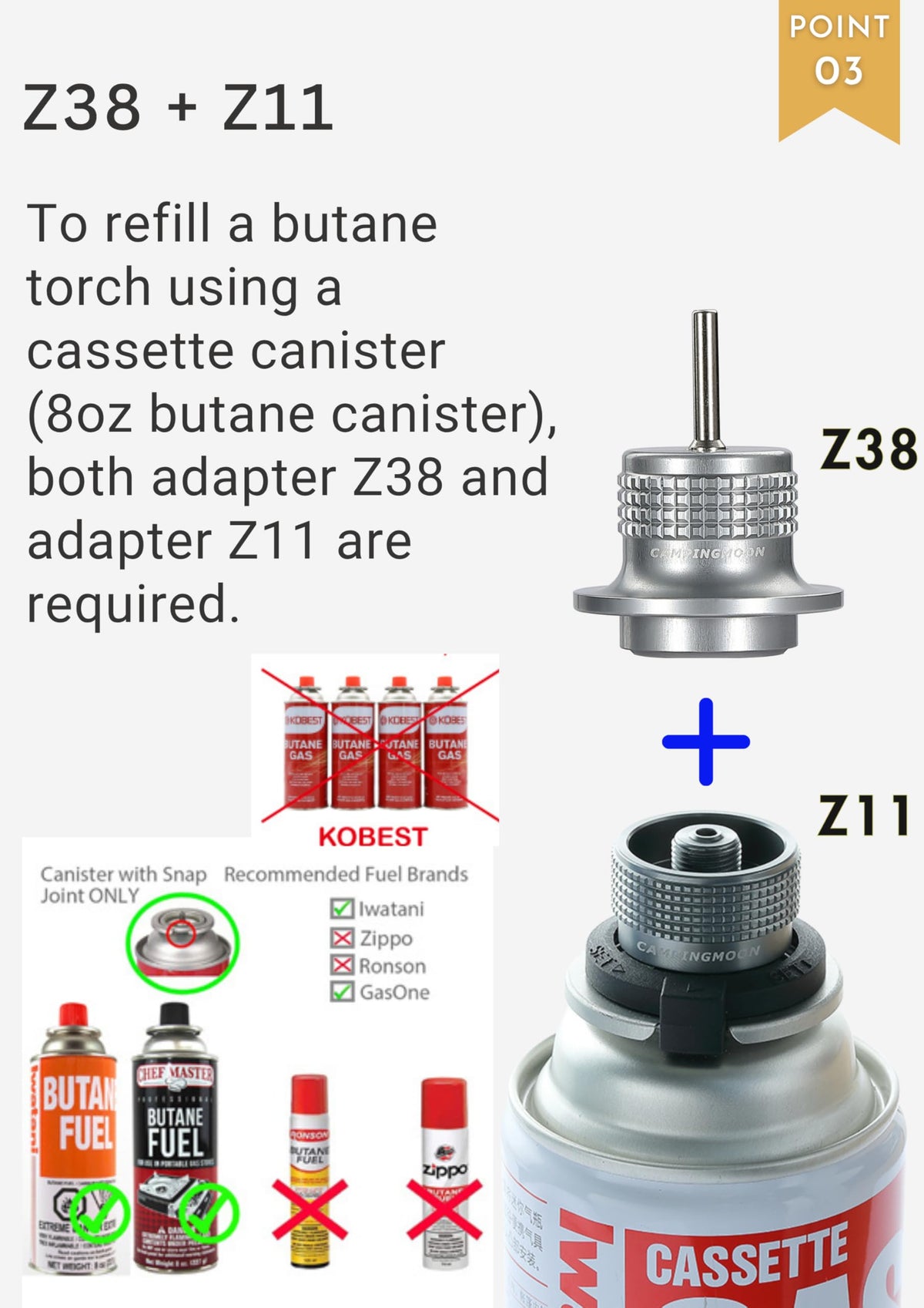 Cassette Canister to Butane Fill Adapter P19636