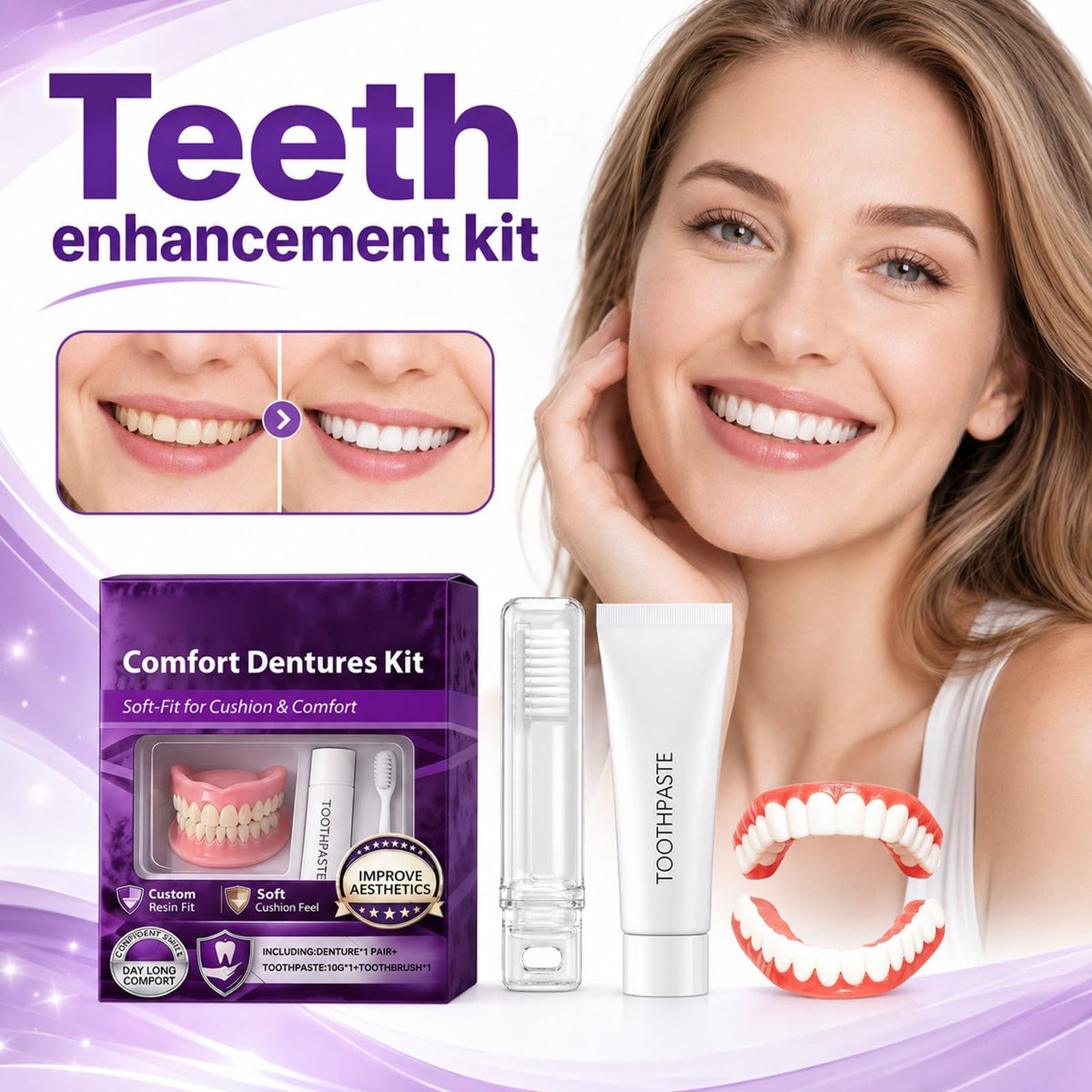 Silicone Dentures Upper & Lower Set I476